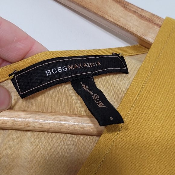 BCBGMaxazria A-Line Ruched Front Midi Dress 3/4 Sleeve Womens Floral V-Neck S - Picture 5 of 9